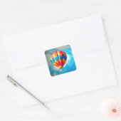Multicolor Hot Air-ballon Vierkante Sticker (Envelop)