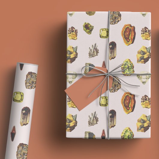 Multicolor Illustration Rock, Crystal, Gem Inpakpapier Vel