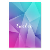 Multicolor Jewel Tones Table Number Kaart (Achterkant)