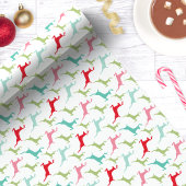 Multicolor Jumping Deer Kerstmis Cadeaupapier