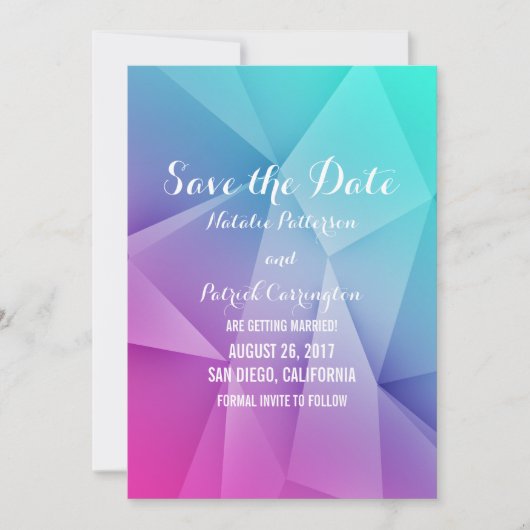 Multicolor Juweeltonen Save the Date Uitnodiging (Voorkant)