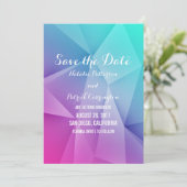 Multicolor Juweeltonen Save the Date Uitnodiging (Staand voorkant)