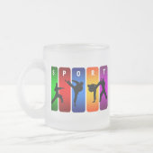 Multicolor Karate Emblem Matglas Koffiemok (Links)