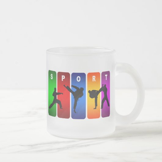 Multicolor Karate Emblem Matglas Koffiemok (Rechts)