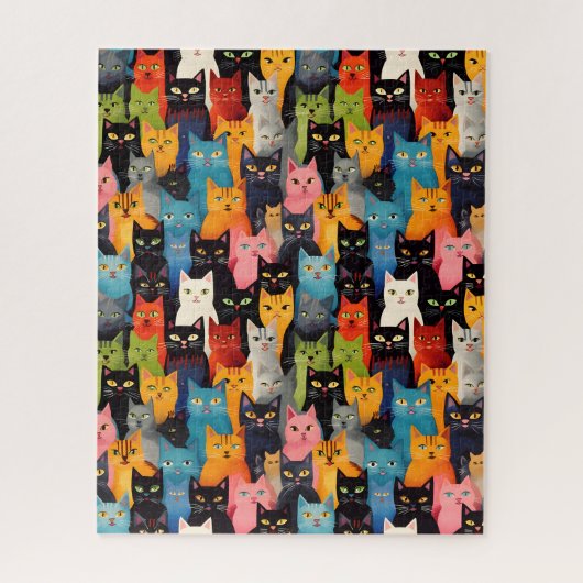 Multicolor Katten Puzzel Legpuzzel (Verticaal)