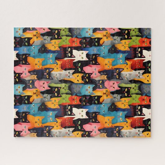 Multicolor Katten Puzzel Legpuzzel (Horizontaal)