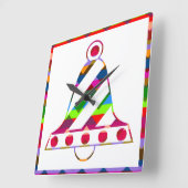 Multicolor kerstballen vierkante klok (Hoek)