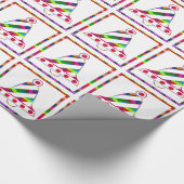Multicolor kerstballons cadeaupapier (Hoek)