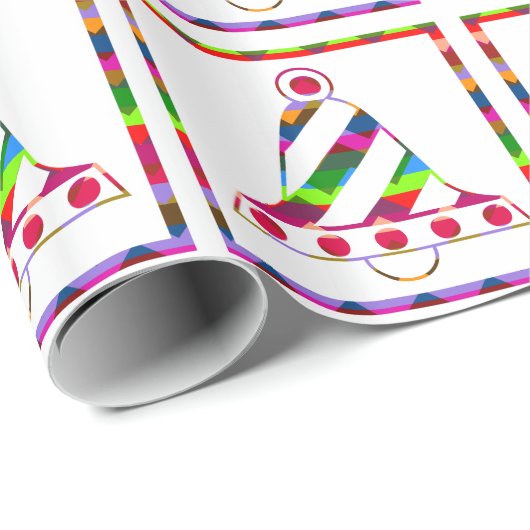 Multicolor kerstballons cadeaupapier (Rol Hoek)