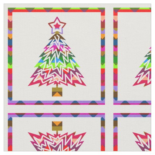 Multicolor kerstbomen #3 stof (Close Up)