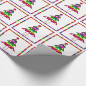 Multicolor kerstbomen cadeaupapier (Hoek)