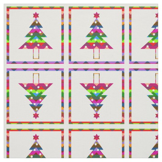 Multicolor kerstbomen stof (Swatch)