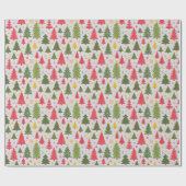 Multicolor kerstboom cadeaupapier (Vlak)
