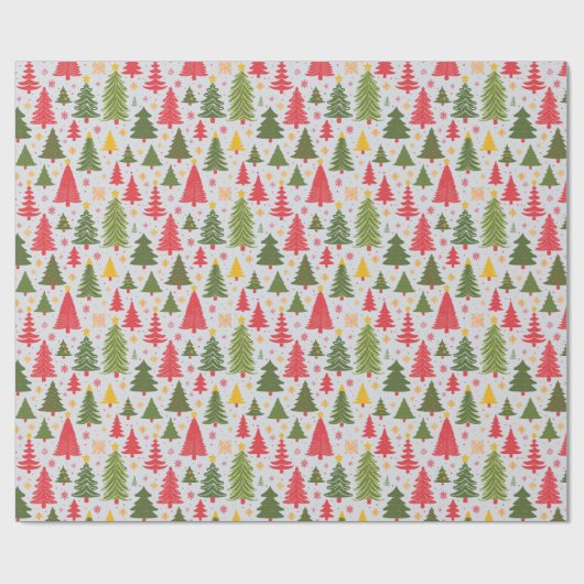 Multicolor kerstboom cadeaupapier (Vlak)