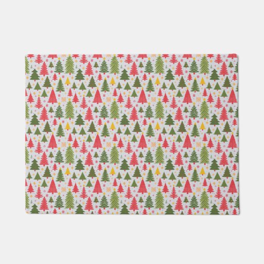 Multicolor kerstboom deurmat (Voorkant)