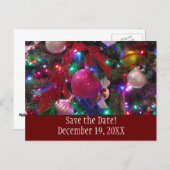Multicolor kerstboom kleurig sparen de Datum Aankondigingskaart (Voorkant / Achterkant)
