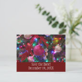 Multicolor kerstboom kleurig sparen de Datum Aankondigingskaart (Staand voorkant)