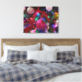 Multicolor kerstboom kleurige feestdag canvas afdruk (Insitu (Slaapkamer))