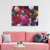Multicolor kerstboom kleurige feestdag canvas afdruk (Insitu (Woonkamer))