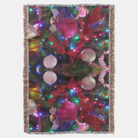 Multicolor kerstboom kleurige feestdag deken (Voorkant Verticaal)