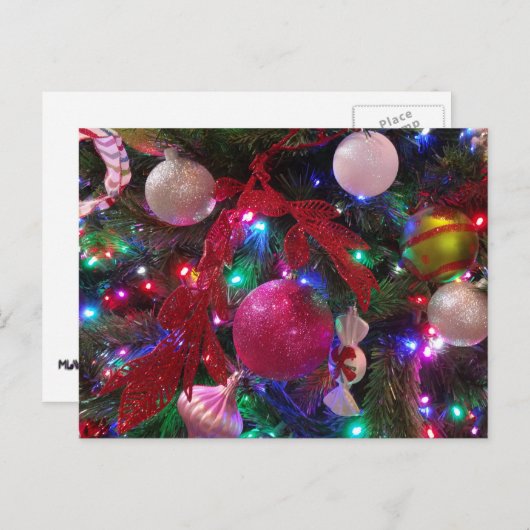 Multicolor kerstboom kleurige feestdag feestdagenkaart (Voorkant / Achterkant)