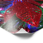 Multicolor kerstboom kleurige feestdag foto afdruk (Hoek)