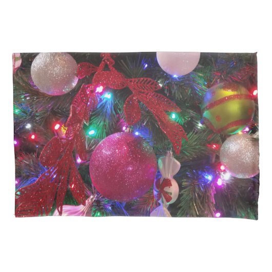 Multicolor kerstboom kleurige feestdag kussensloop (Voorkant)