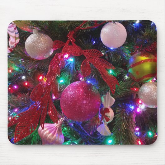 Multicolor kerstboom kleurige feestdag muismat (Voorkant)