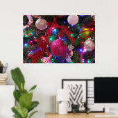 Multicolor kerstboom kleurige feestdag poster (Thuiskantoor)