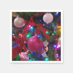 Multicolor kerstboom kleurige feestdag servet