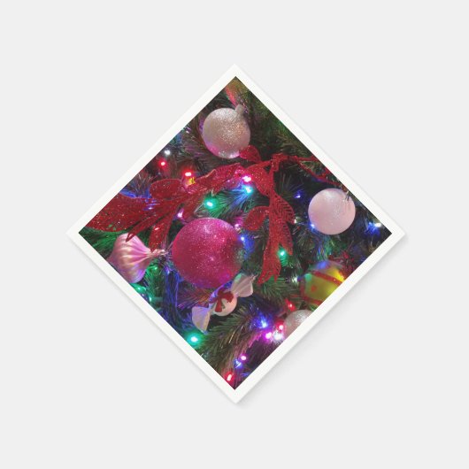 Multicolor kerstboom kleurige feestdag servet (Hoek)