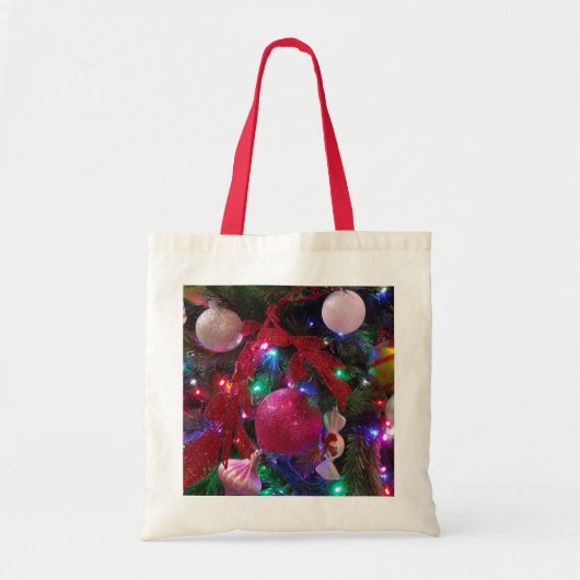 Multicolor kerstboom kleurige feestdag tote bag (Voorkant)