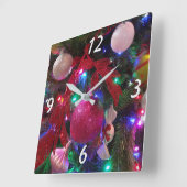 Multicolor kerstboom kleurige feestdag vierkante klok (Hoek)