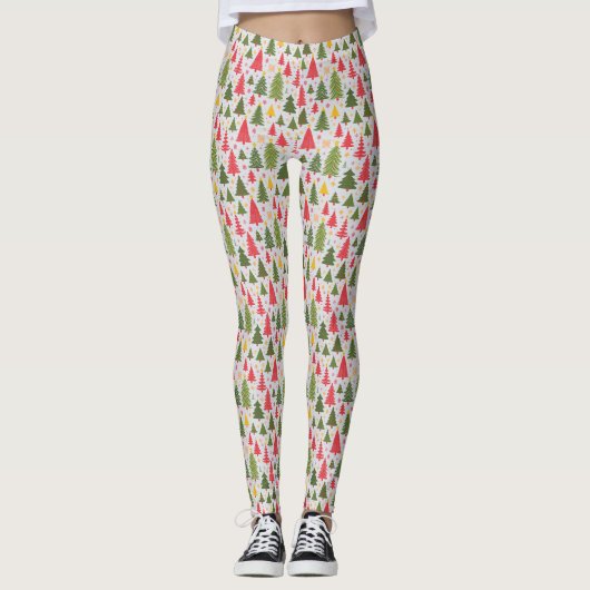 Multicolor kerstboom leggings (Voorkant)