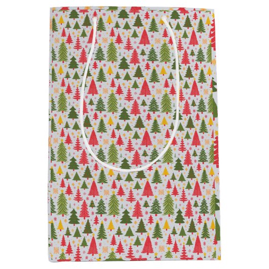 Multicolor kerstboom medium cadeauzakje (Voorkant)