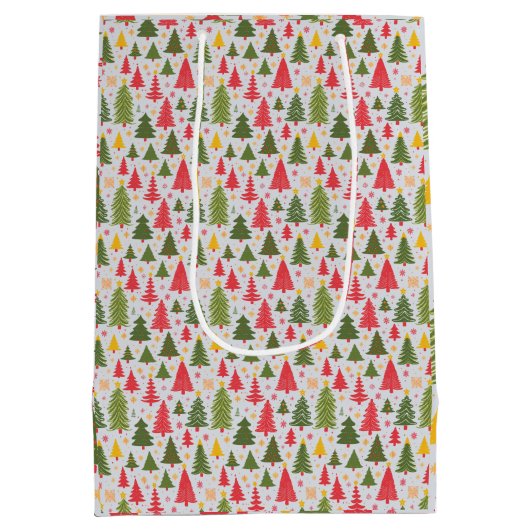 Multicolor kerstboom medium cadeauzakje (Achterkant)