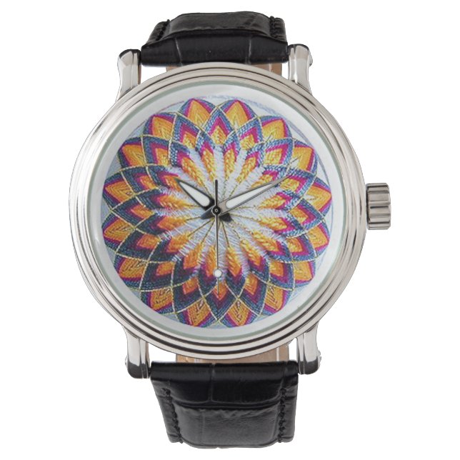 Multicolor Kiku Temari Horloge (Voorkant)