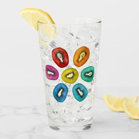 Multicolor Kiwi Patroonontwerp Glas (Voorkant ijs)