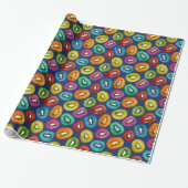 Multicolor Kiwi Pattern Cadeaupapier (Uitgerold)