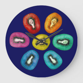 Multicolor Kiwi Pattern Grote Klok