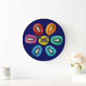 Multicolor Kiwi Pattern Grote Klok (Huis)