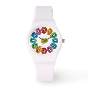 Multicolor Kiwi Pattern Horloge