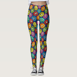 Multicolor Kiwi Pattern Leggings