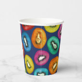 Multicolor Kiwi Pattern Papieren Bekers (Rechts)