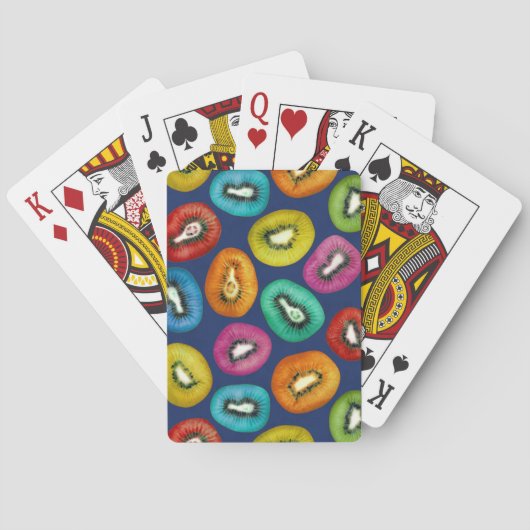Multicolor Kiwi Pattern Pokerkaarten (Achterkant)