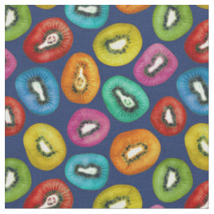 Multicolor Kiwi Pattern Stof