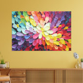 Multicolor Kleurenexplosie Textuur Abstracte Wandk Canvas Afdruk (Insitu (Woonkamer))