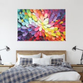 Multicolor Kleurenexplosie Textuur Abstracte Wandk Canvas Afdruk (Insitu (Slaapkamer))