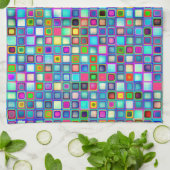 Multicolor 'Kleuterschool' Retro Tegels Patroon Theedoek (Gevouwen)
