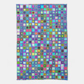Multicolor 'Kleuterschool' Retro Tegels Patroon Theedoek (Verticaal)